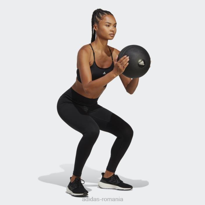 Adidas pantaloni negri pentru antrenament cu talie înaltă 7/8 adidas femei negru 2JBN8865