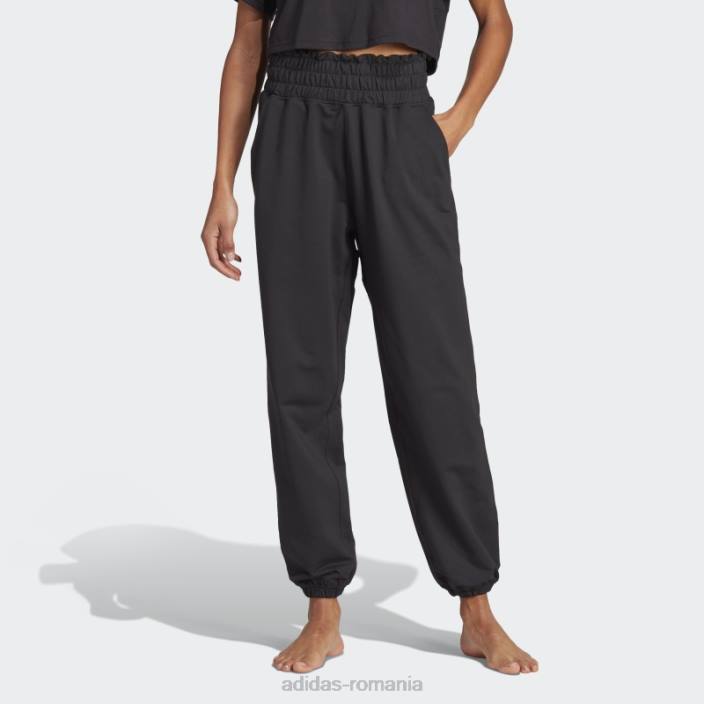 Adidas pantaloni negri yoga studio femei negru 2JBN16439