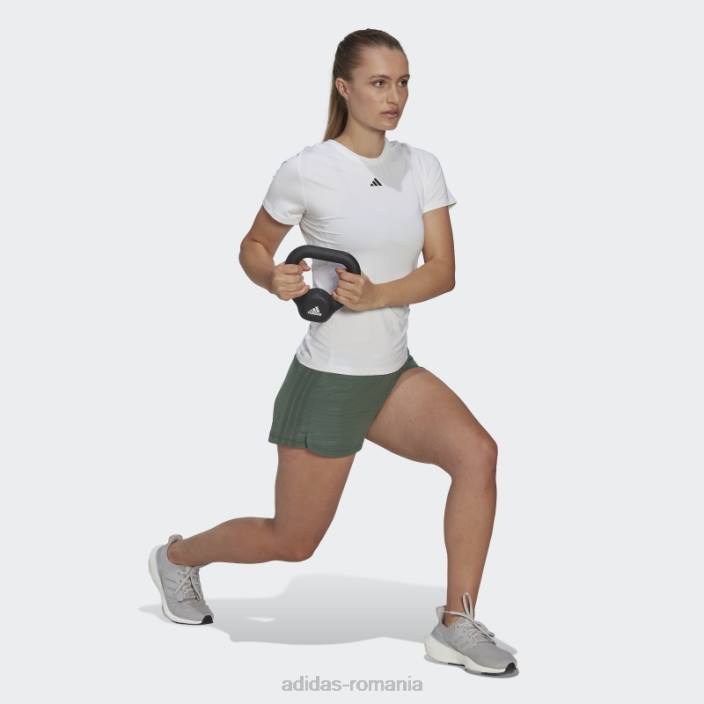 Adidas pantaloni scurți țesăți cu țesuturi oxide verde pacer 3 dungi femei oxid verde 2JBN10481