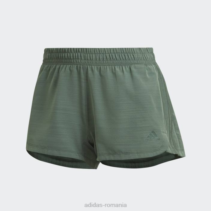 Adidas pantaloni scurți țesăți cu țesuturi oxide verde pacer 3 dungi femei oxid verde 2JBN10481