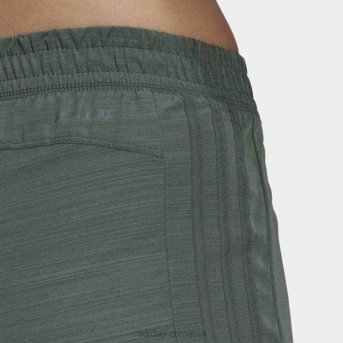 Adidas pantaloni scurți țesăți cu țesuturi oxide verde pacer 3 dungi femei oxid verde 2JBN10481