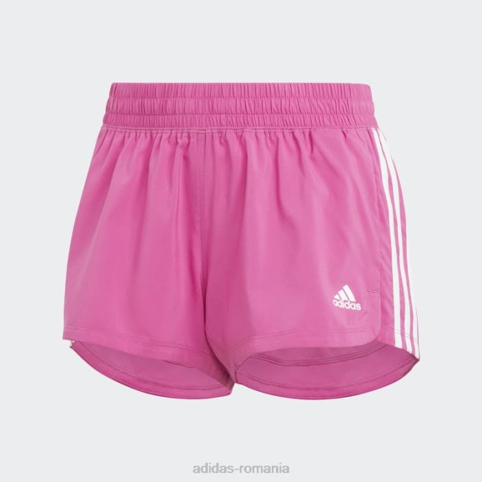 Adidas pantaloni scurți țesuți cu 3 dungi fucsia pacer femei fucsia/alb 2JBN9616