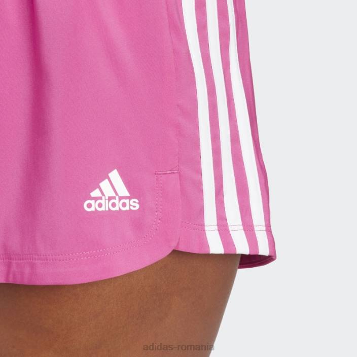 Adidas pantaloni scurți țesuți cu 3 dungi fucsia pacer femei fucsia/alb 2JBN9616