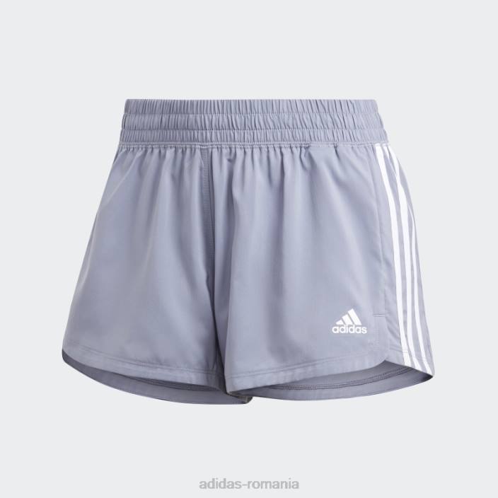 Adidas pantaloni scurți țesuți cu 3 dungi pacer violet argintiu femei violet argintiu/alb 2JBN9436