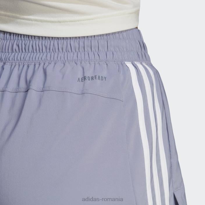 Adidas pantaloni scurți țesuți cu 3 dungi pacer violet argintiu femei violet argintiu/alb 2JBN9436
