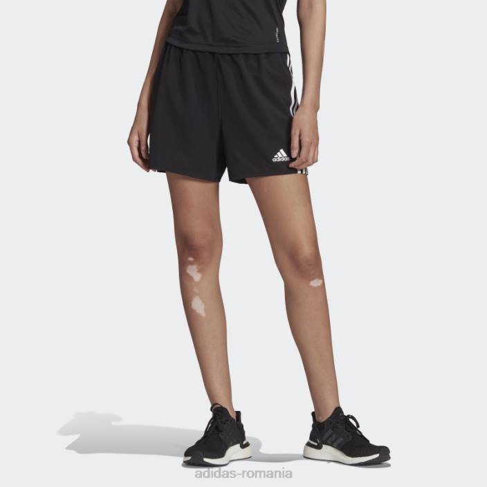 Adidas pantaloni scurți țesuți cu 3 dungi trainicons negru femei negru 2JBN9517