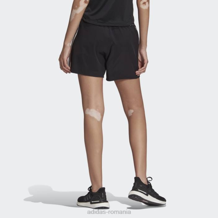 Adidas pantaloni scurți țesuți cu 3 dungi trainicons negru femei negru 2JBN9517