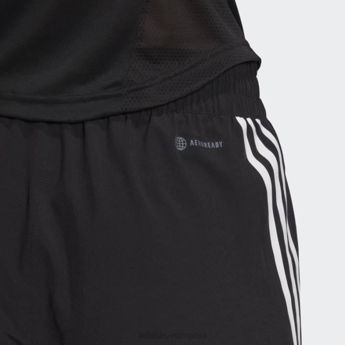Adidas pantaloni scurți țesuți cu 3 dungi trainicons negru femei negru 2JBN9517