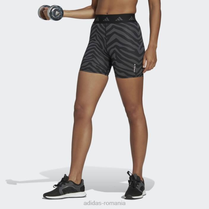 Adidas pantaloni scurți multicolor hyperglam techfit zebra cu talie înaltă femei multicolor/negru 2JBN3154