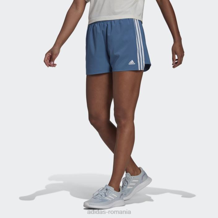 Adidas pantaloni scurți sport cu 3 dungi țesute în 2 mișcări, albastru alterat, primeblue femei albastru/alb alterat 2JBN10283