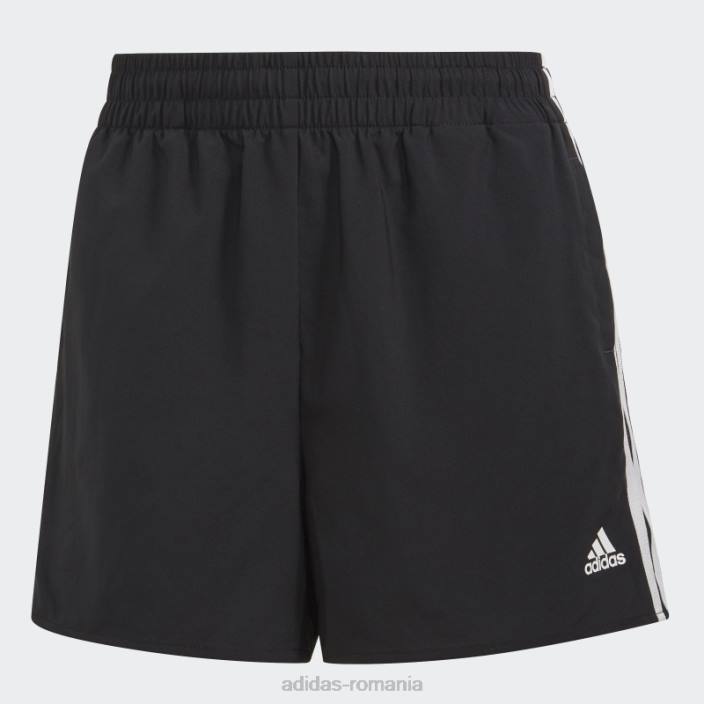 Adidas pantaloni scurți sport negri primeblue, țesuți cu 2 mișcări, cu 3 dungi femei alb negru 2JBN3743