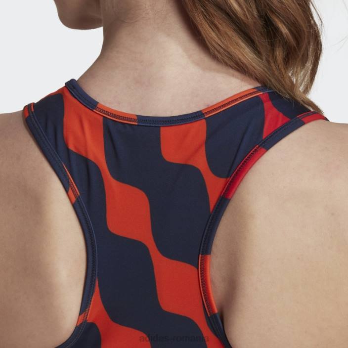 Adidas portocaliu fashion x marimekko tren icons imprimeu maieu femei portocale 2JBN17571
