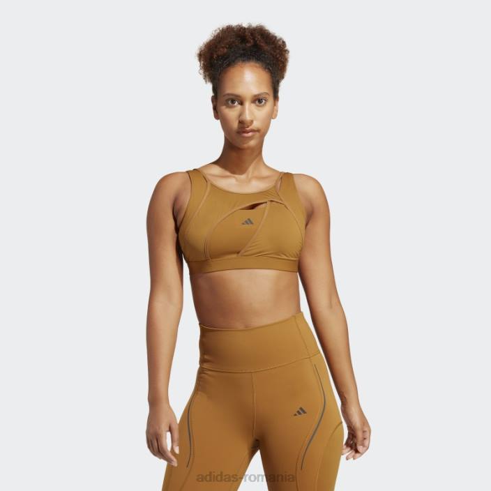 Adidas powerimpact luxe sutien mediu de sustinere albastru cu moda femei bronz/albastru met 2JBN9102