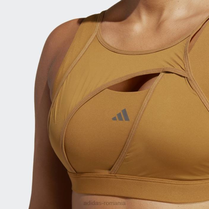 Adidas powerimpact luxe sutien mediu de sustinere albastru cu moda femei bronz/albastru met 2JBN9102