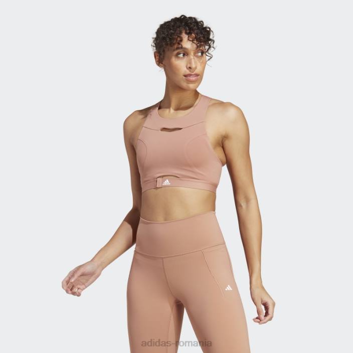 Adidas powerimpact luxe training sutien mediu argilă femei lut 2JBN9289