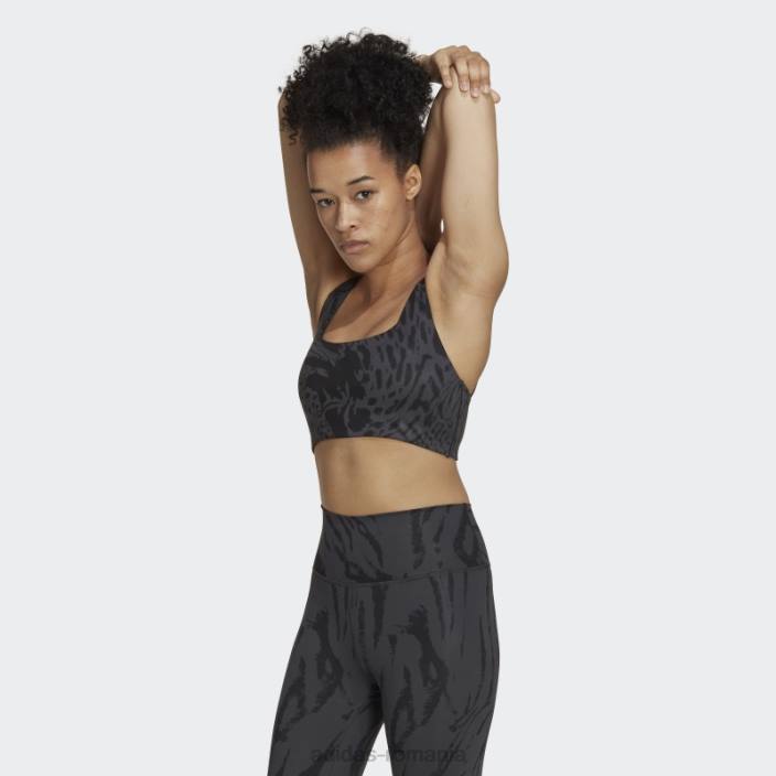 Adidas powerimpact training sutien mediu cu imprimeu integral carbon adidas femei carbon/negru 2JBN10656