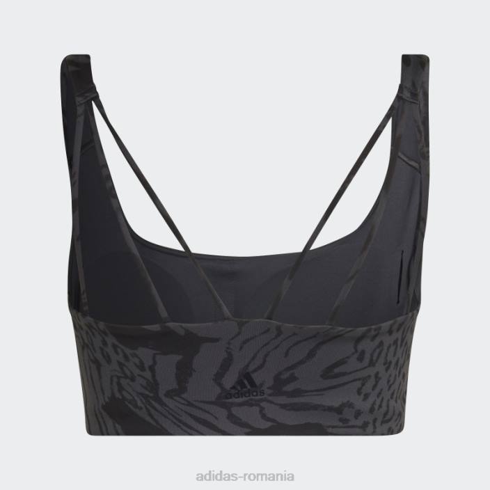 Adidas powerimpact training sutien mediu cu imprimeu integral carbon adidas femei carbon/negru 2JBN10656