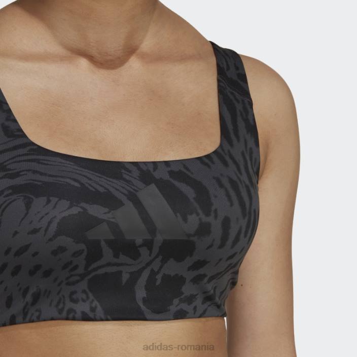 Adidas powerimpact training sutien mediu cu imprimeu integral carbon adidas femei carbon/negru 2JBN10656
