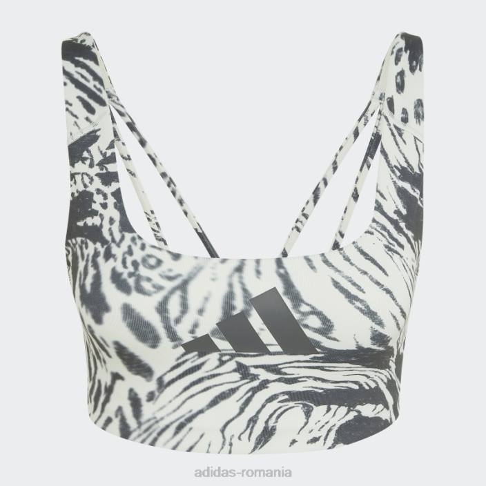 Adidas powerimpact training sutien mediu cu imprimeu peste tot verde femei verde/carbon 2JBN10682