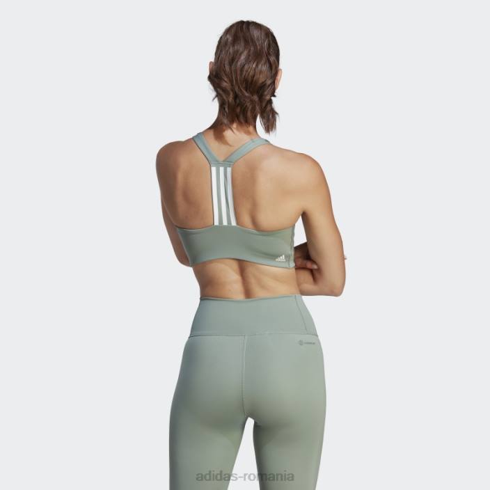 Adidas powerimpact training sutien mediu suport alb fashion femei verde argintiu/alb 2JBN9341