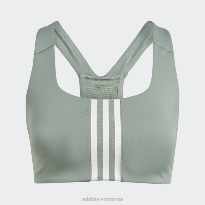 Adidas powerimpact training sutien mediu suport alb fashion femei verde argintiu/alb 2JBN9341