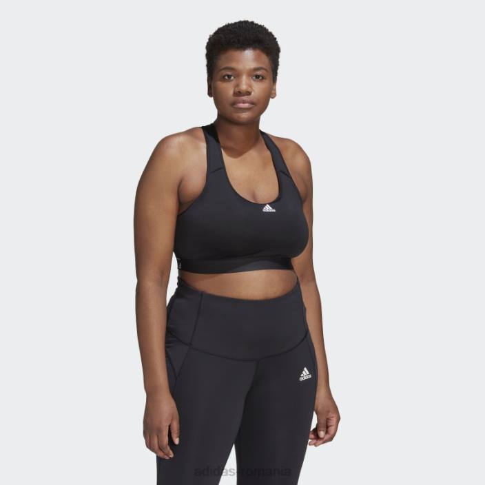 Adidas powerreact training sutien mediu de sustinere (plus size) black hot femei negru 2JBN16782