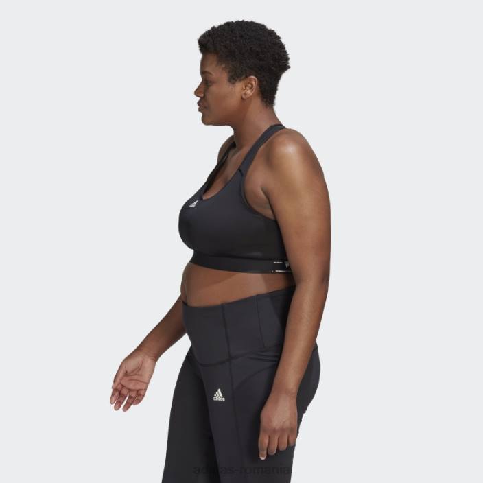 Adidas powerreact training sutien mediu de sustinere (plus size) fashion black femei negru 2JBN8891