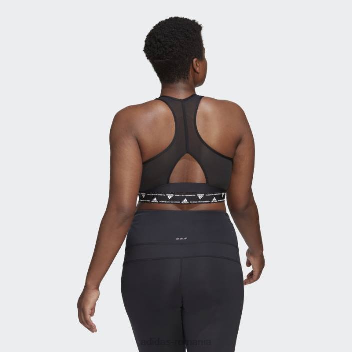 Adidas powerreact training sutien mediu de sustinere (plus size) fashion black femei negru 2JBN8891