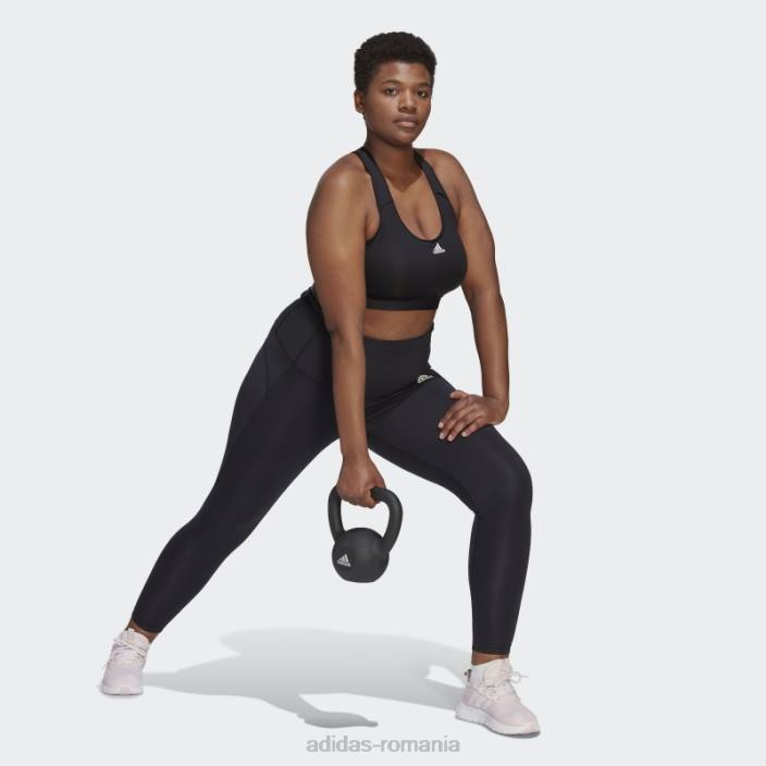 Adidas powerreact training sutien mediu de sustinere (plus size) fashion black femei negru 2JBN8891