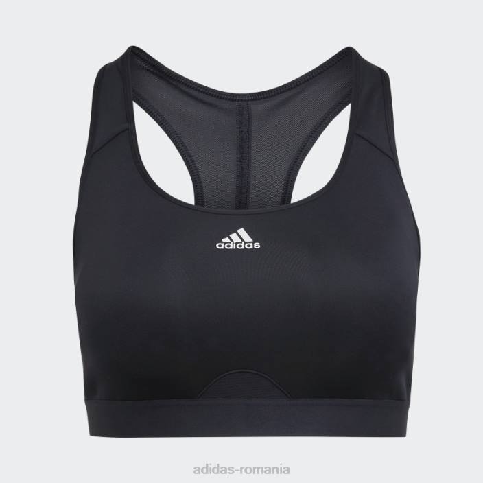 Adidas powerreact training sutien mediu de sustinere (plus size) fashion black femei negru 2JBN8891