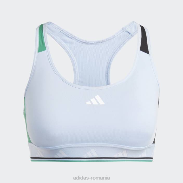 Adidas powerreact training sutien mediu techfit blue Dawn femei albastru zori/alb 2JBN9409