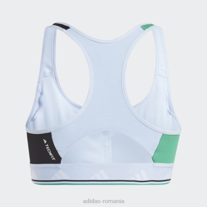 Adidas powerreact training sutien mediu techfit blue Dawn femei albastru zori/alb 2JBN9409