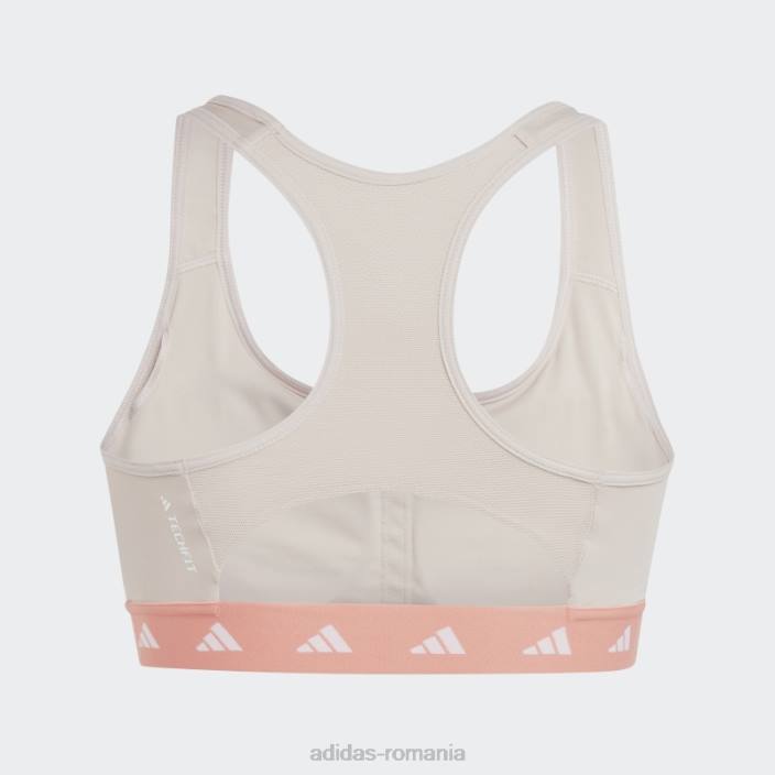 Adidas powerreact training sutien mediu techfit taupe femei taupe 2JBN9350
