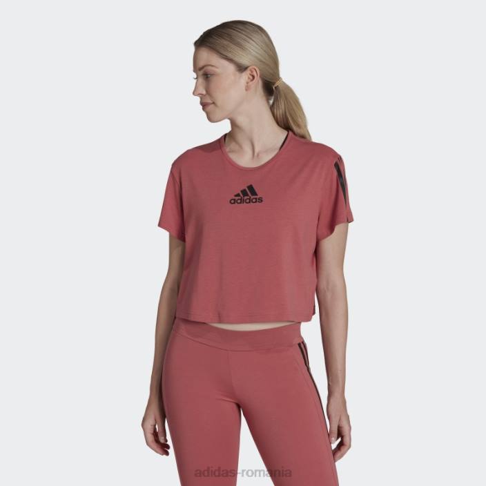 Adidas roșu aeroready făcut pentru antrenament crop sport tee fashion femei roșu 2JBN10414
