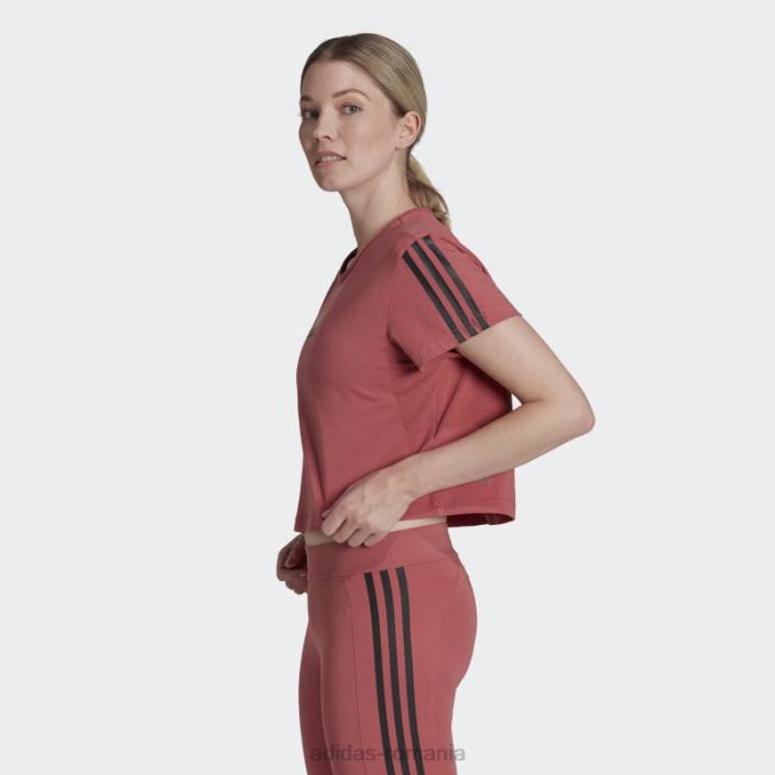 Adidas roșu aeroready făcut pentru antrenament crop sport tee fashion femei roșu 2JBN10414