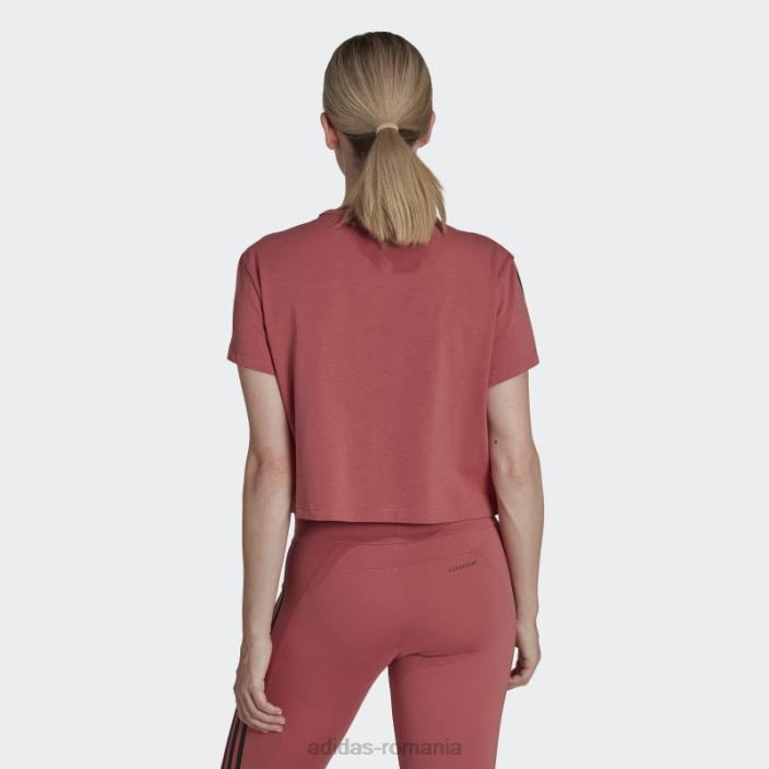 Adidas roșu aeroready făcut pentru antrenament crop sport tee fashion femei roșu 2JBN10414