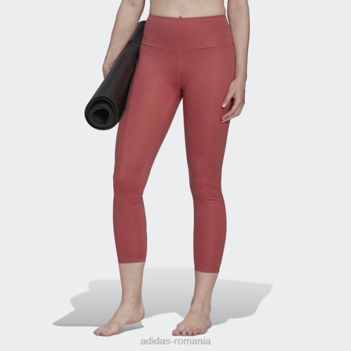 Adidas rosu yoga essentials jambiere cu talie inalta eleganta femei roșu 2JBN10781