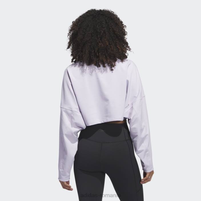 Adidas silver Dawn yoga studio crop hanorac modă femei zori argintii 2JBN9239