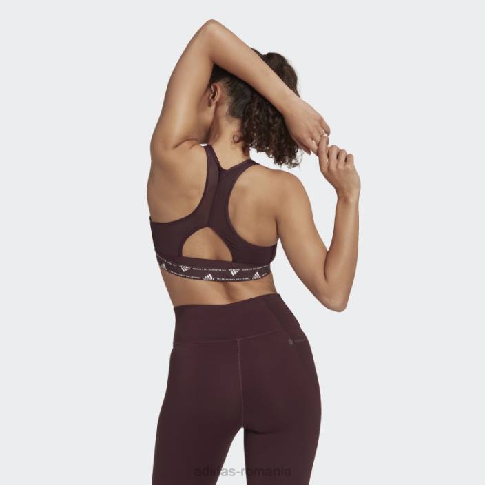 Adidas sutien adidas cu suport mediu pentru antrenament maroon powerreact femei maro 2JBN8949