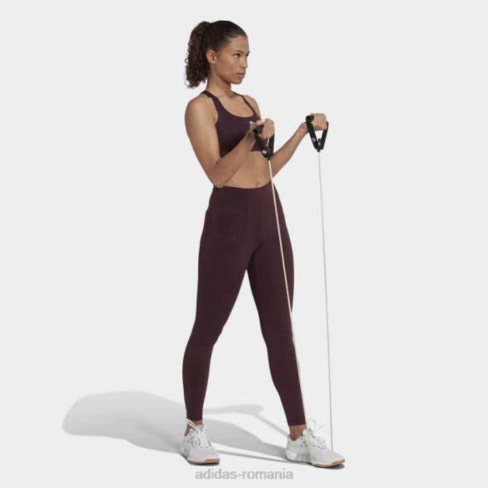 Adidas sutien adidas cu suport mediu pentru antrenament maroon powerreact femei maro 2JBN8949
