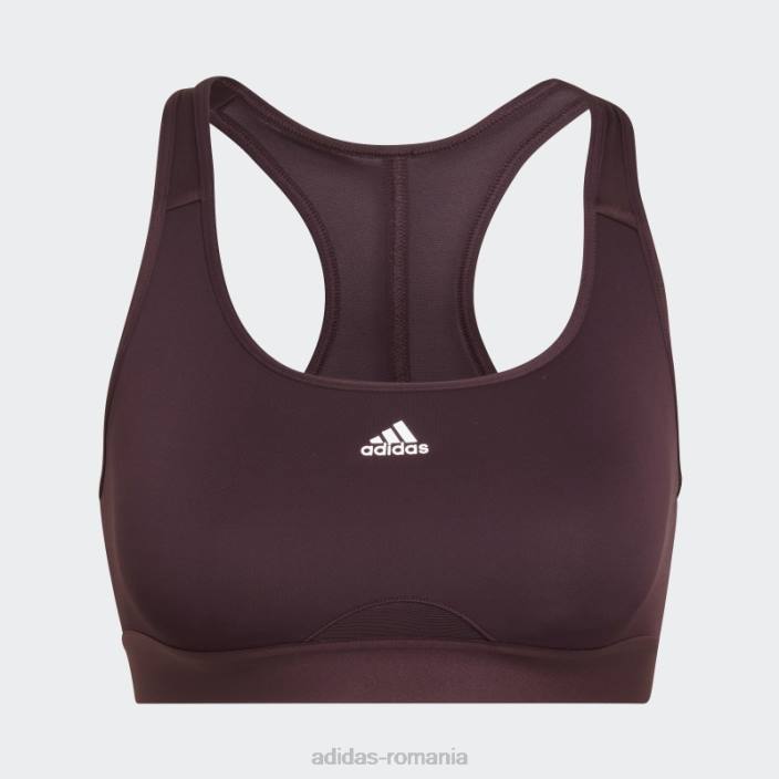 Adidas sutien adidas cu suport mediu pentru antrenament maroon powerreact femei maro 2JBN8949