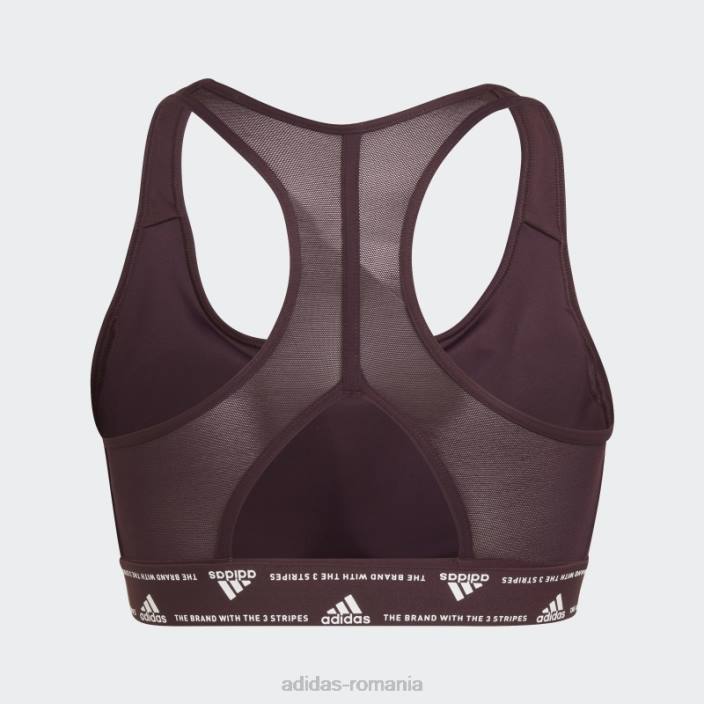 Adidas sutien adidas cu suport mediu pentru antrenament maroon powerreact femei maro 2JBN8949