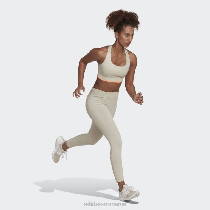 Adidas sutien adidas din lână merinos, fără sudură, cu suport mediu pentru alergare femei aluminiu/grinda portocalie 2JBN10743