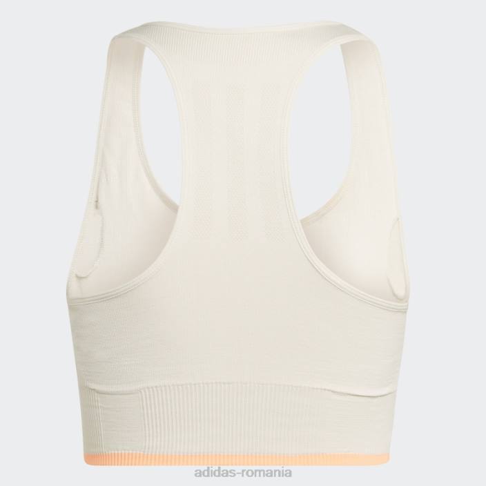 Adidas sutien adidas din lână merinos, fără sudură, cu suport mediu pentru alergare femei aluminiu/grinda portocalie 2JBN10743