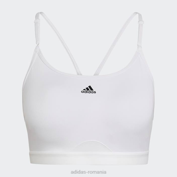 Adidas sutien alb de susținere luminoasă pentru antrenament aeroreact femei alb 2JBN8842