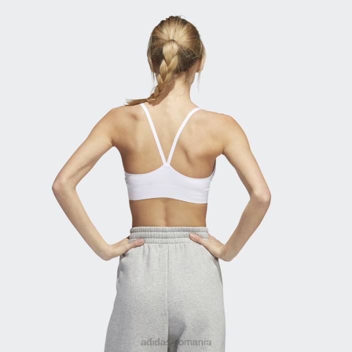 Adidas sutien cu bretele cu susținere ușoară purelounge alb adidas femei alb negru 2JBN8868