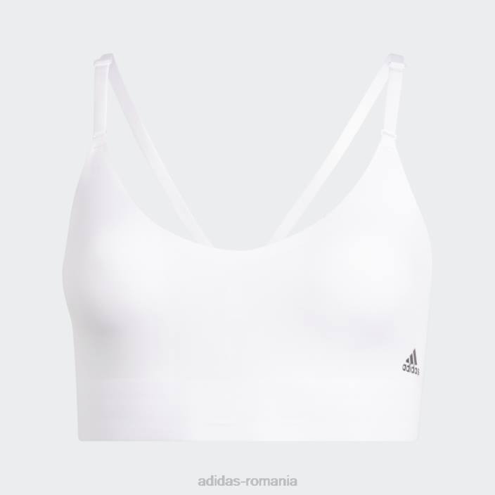 Adidas sutien cu bretele cu susținere ușoară purelounge alb adidas femei alb negru 2JBN8868