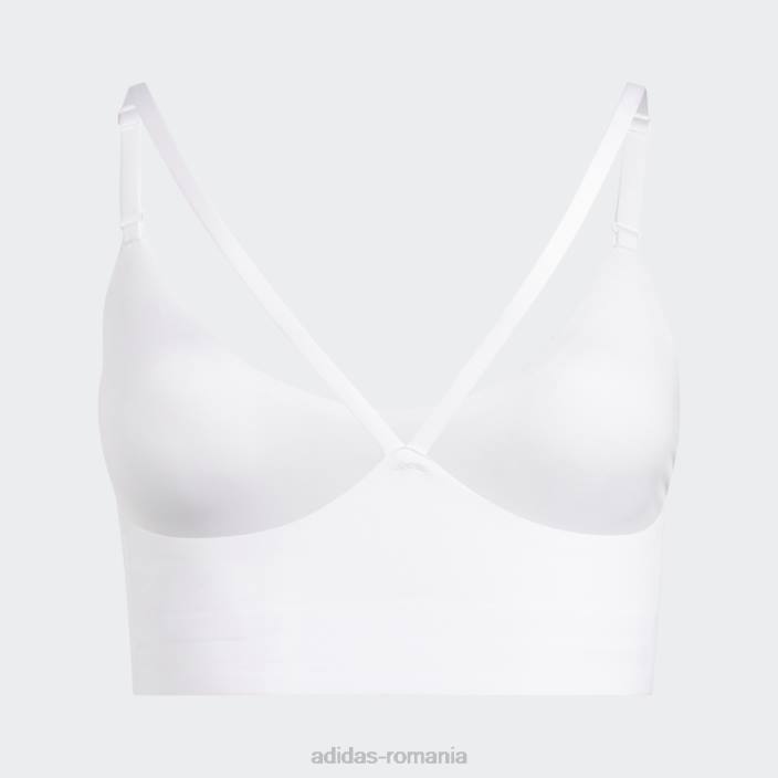 Adidas sutien cu bretele cu susținere ușoară purelounge alb adidas femei alb negru 2JBN8868