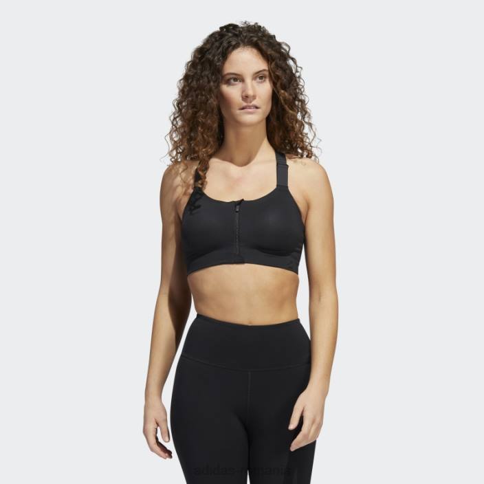 Adidas sutien cu fermoar de înaltă susținere pentru antrenament tlrd impact luxe negru femei alb negru 2JBN8933
