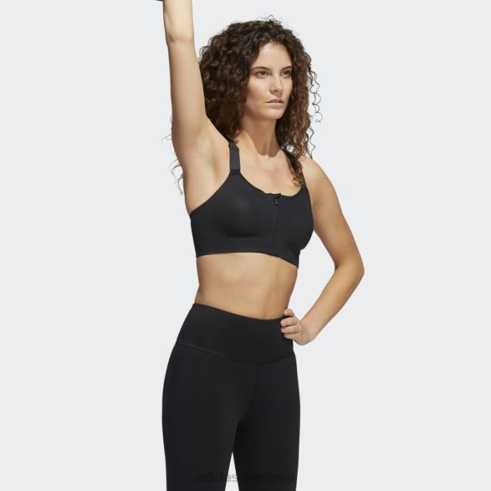 Adidas sutien cu fermoar de înaltă susținere pentru antrenament tlrd impact luxe negru femei alb negru 2JBN8933